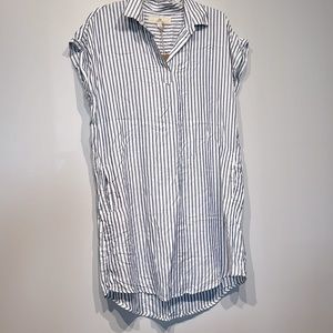 Thread & Supply White and Blue Striped Dress Size Large